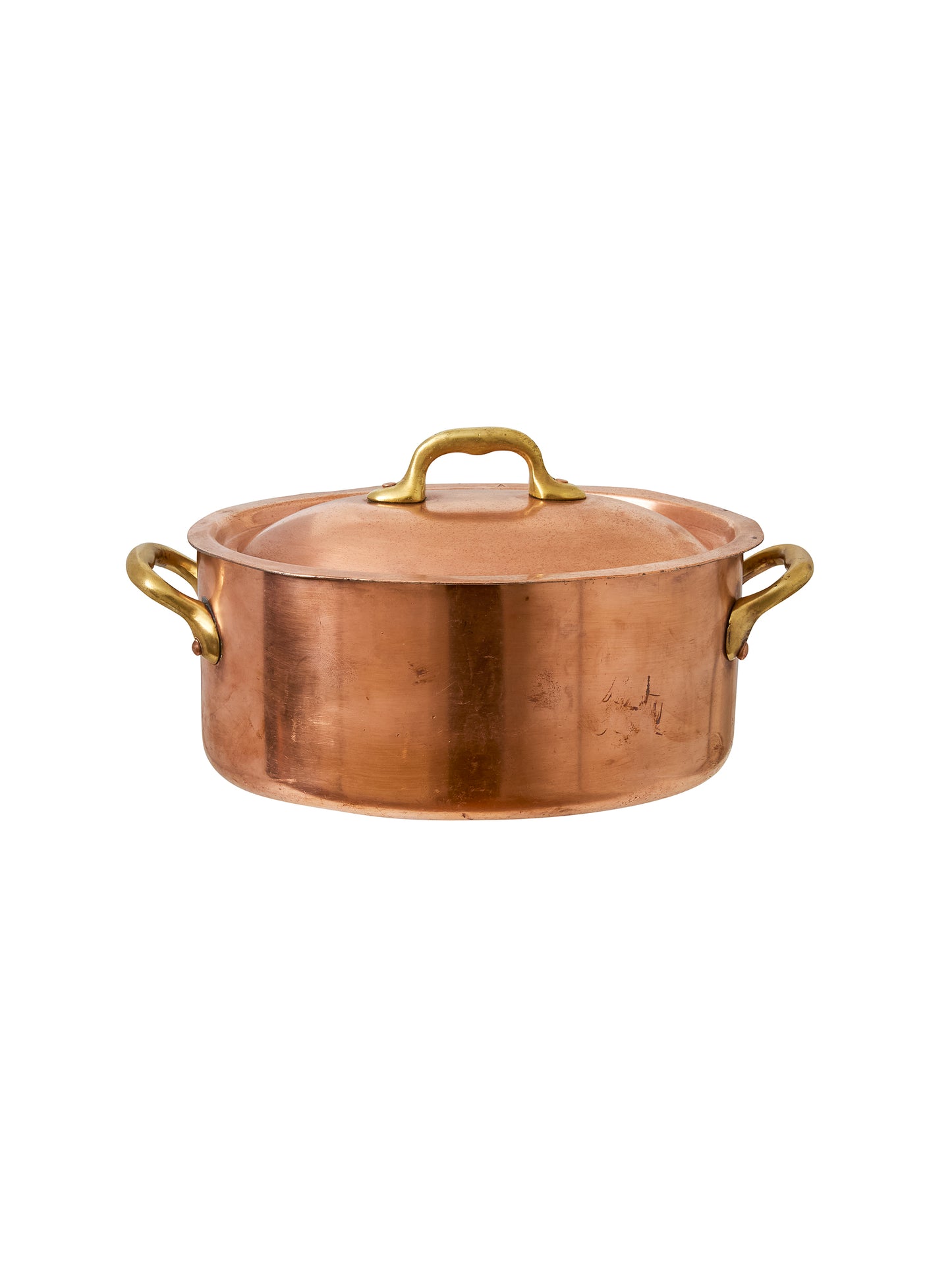 Vintage 1900 French Copper Lidded Casserole Medium Weston Table
