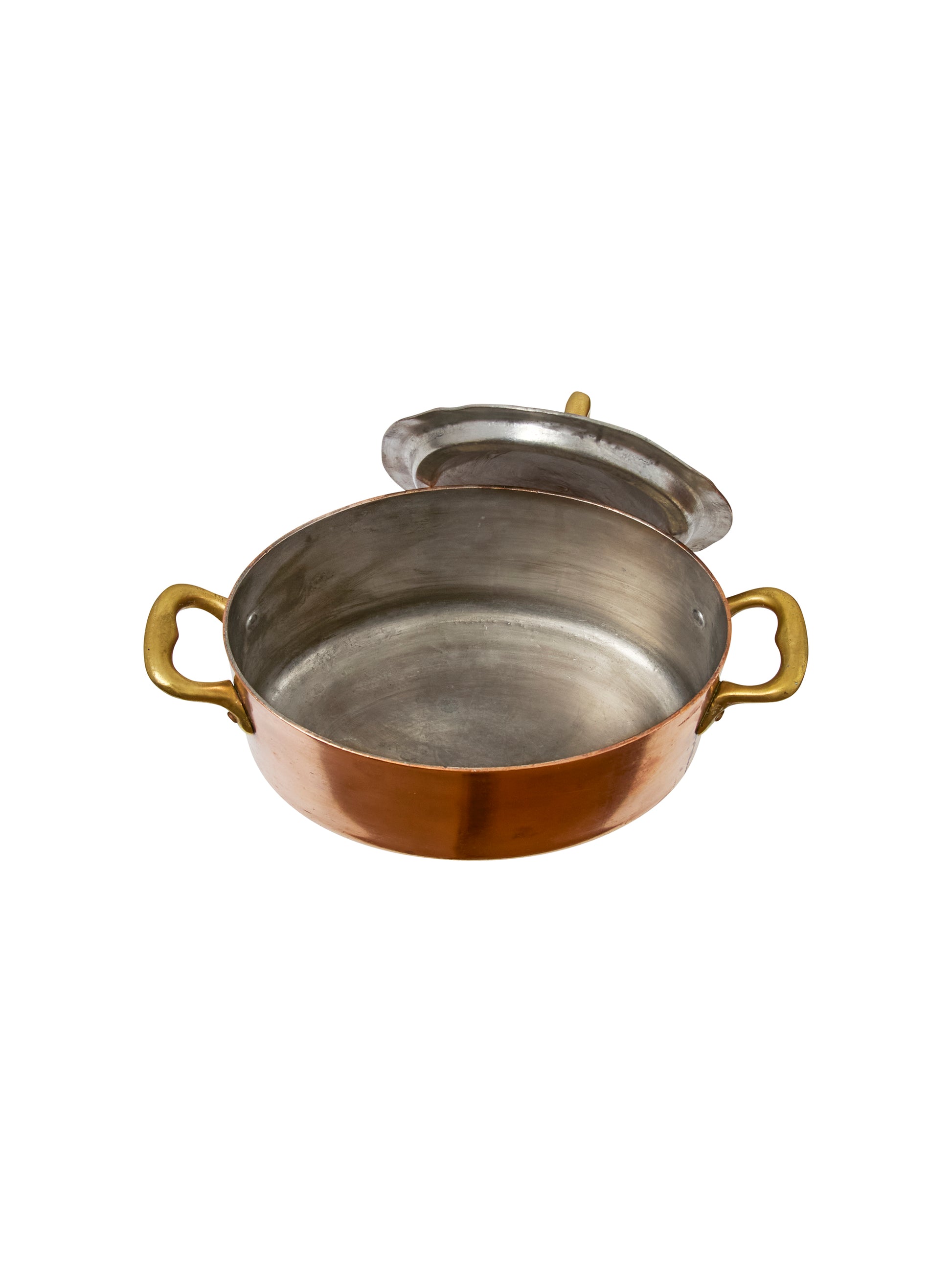 Vintage 1900 French Copper Lidded Casserole Small Weston Table