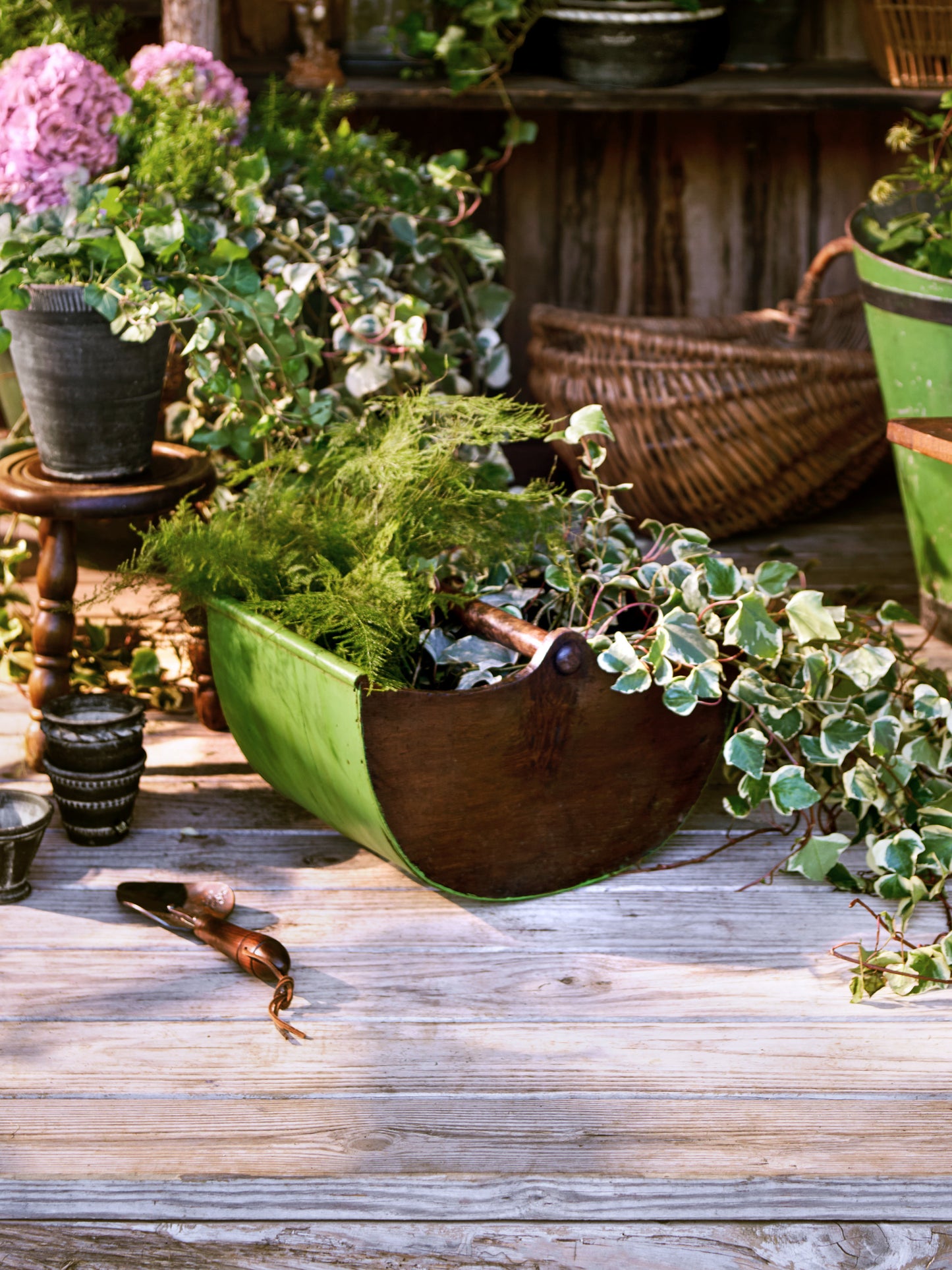 Vintage 1900 French Curved Bottom Trug Weston Table
