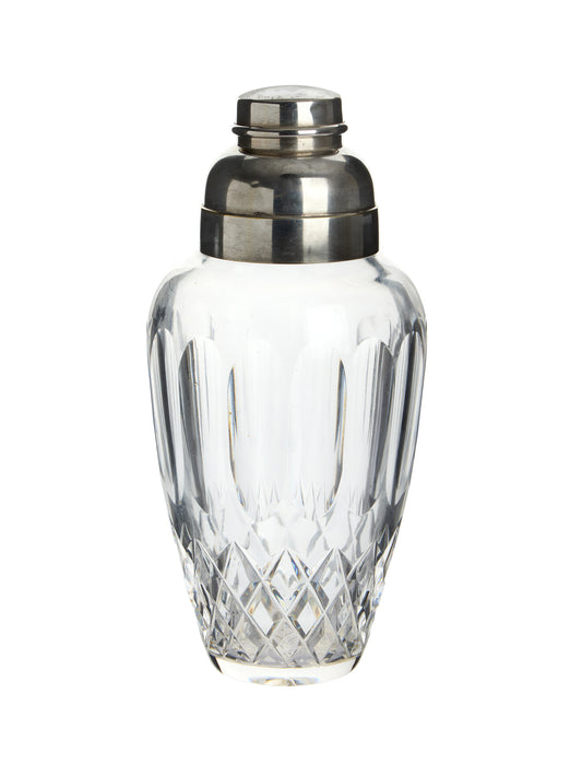 Vintage 1900 French Cut Crystal and Silver Plate Cocktail Shaker Weston