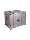 Vintage 1900s French Nickel Fleur de Lis Coal Box Weston Table