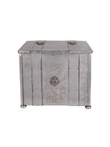 Vintage 1900s French Nickel Fleur de Lis Coal Box Weston Table