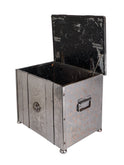 Vintage 1900s French Nickel Fleur de Lis Coal Box Weston Table