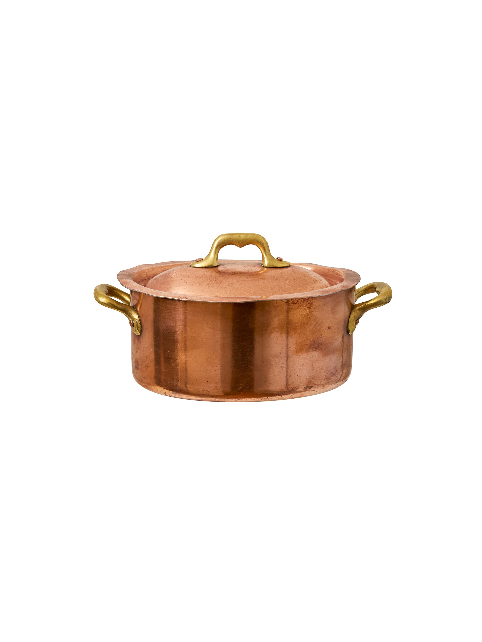 Vintage 1900 French Petit Copper Lidded Casserole Small Weston Table
