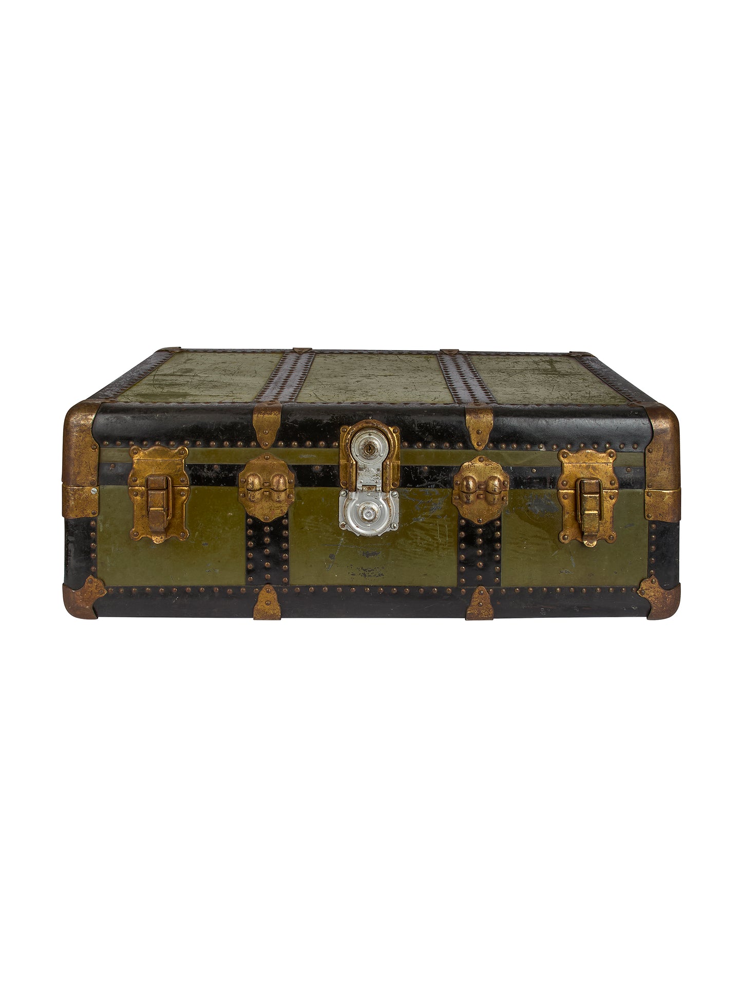 Vintage 1900 Green Travel Trunk Weston Table