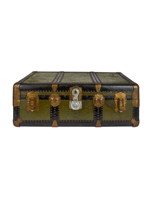  Vintage 1900 Green Travel Trunk Weston Table 