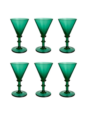  Vintage 1900 Italian Green Aperitif Glasses Weston Table 