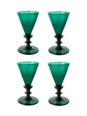 Vintage 1900 Italian Venetian Green Aperitif Glasses Weston Table