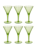 Vintage 1900 Italian Venetian Green Aperitif Glasses Set of Six Weston Table