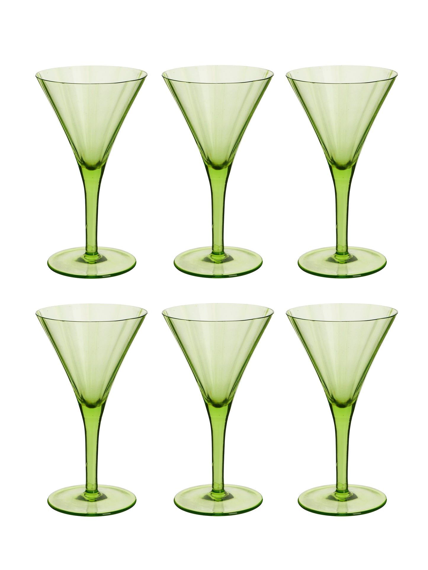 Vintage 1900 Italian Venetian Green Aperitif Glasses Set of Six Weston Table