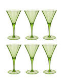 Vintage 1900 Italian Venetian Green Cocktail Glasses Set of Six Weston Table