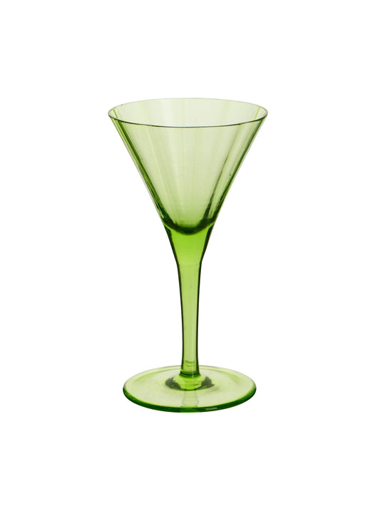 Vintage 1900 Italian Venetian Green Cordial Glasses Set of Four Weston Table