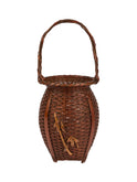 Vintage 1900 Japanese Woven Flower Vase Basket Weston Table