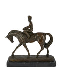 Vintage 1900 Jockey and Horse Bronze Sculpture Weston Table