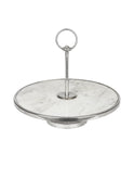 Vintage 1900 Marble French Hotel Silver Cheese Stand Weston Table