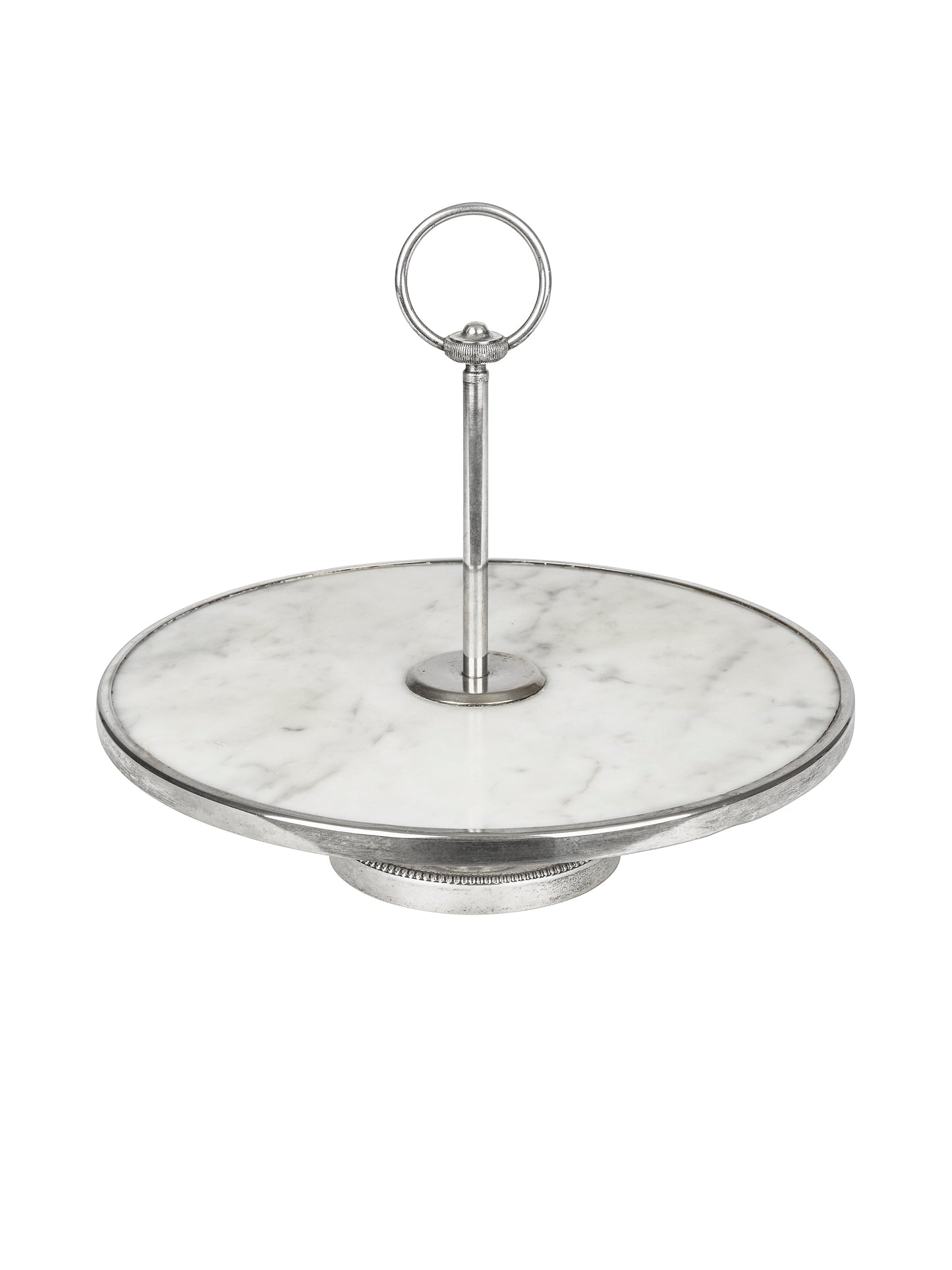 Vintage 1900 Marble French Hotel Silver Cheese Stand Weston Table