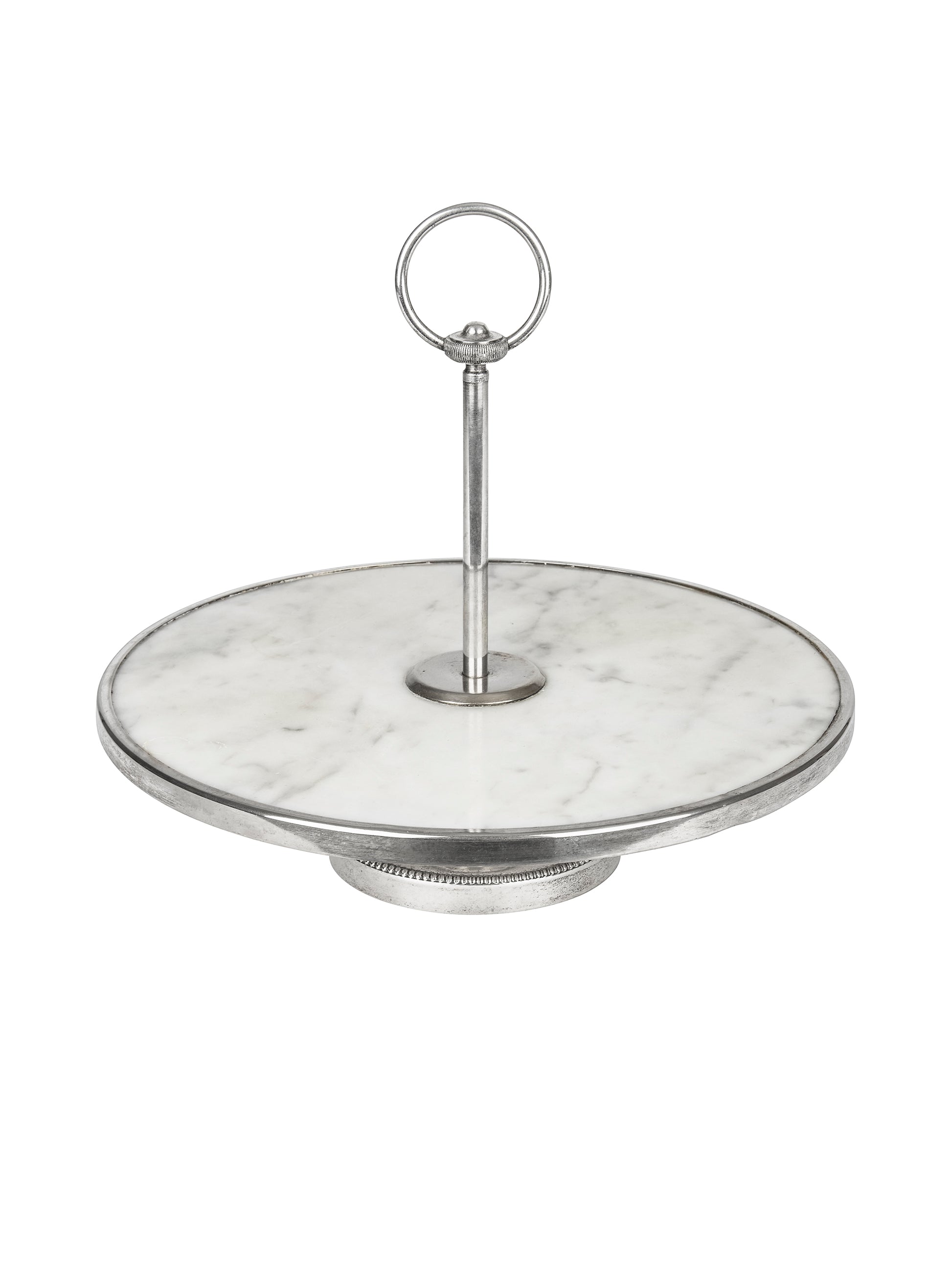 Vintage 1900 Marble French Hotel Silver Cheese Stand Weston Table