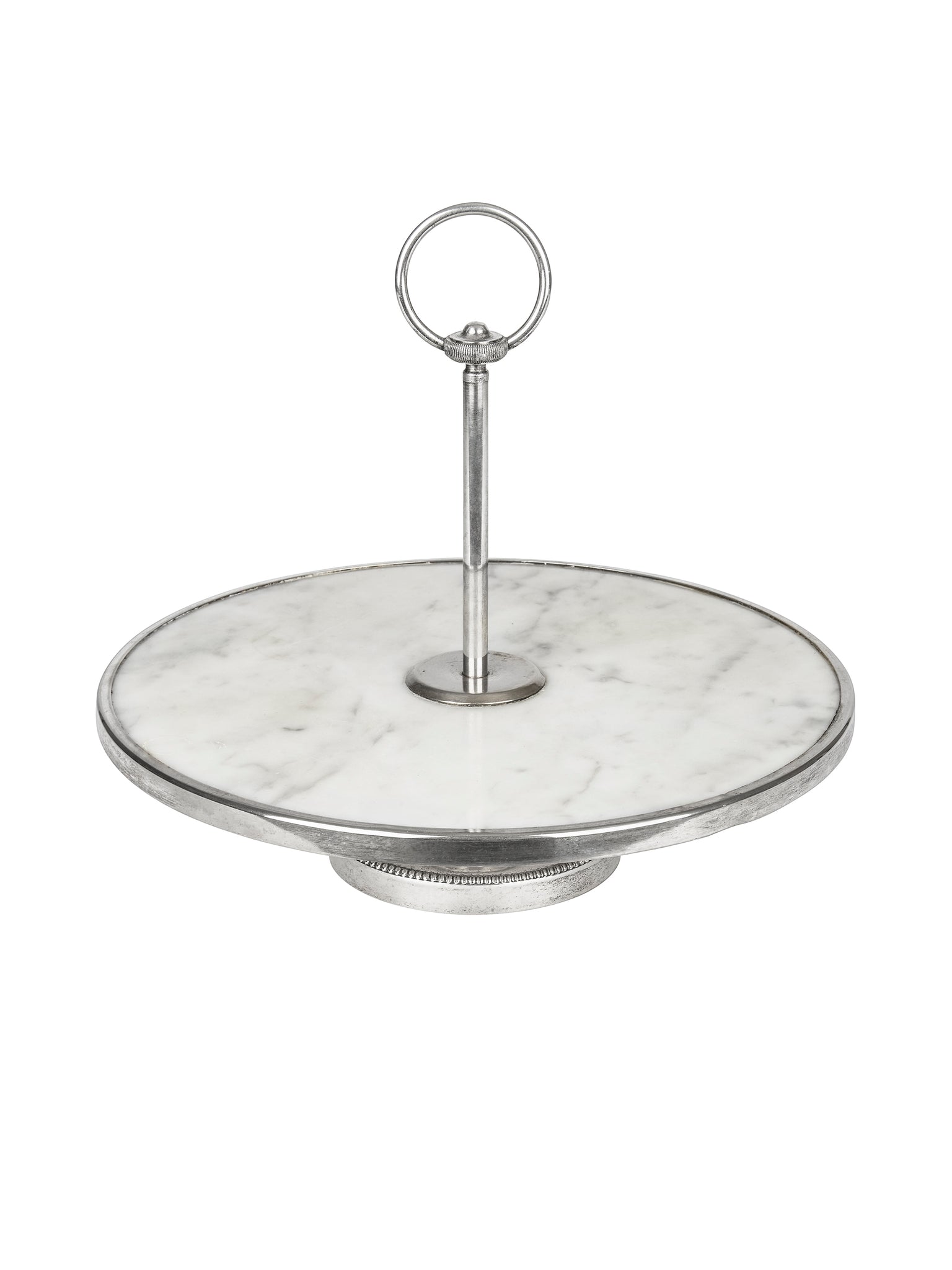 Vintage 1900 Marble French Hotel Silver Cheese Stand Weston Table
