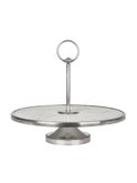 Vintage 1900 Marble French Hotel Silver Cheese Stand Weston Table