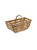 Vintage 1900 Slatted Walnut Gathering Basket