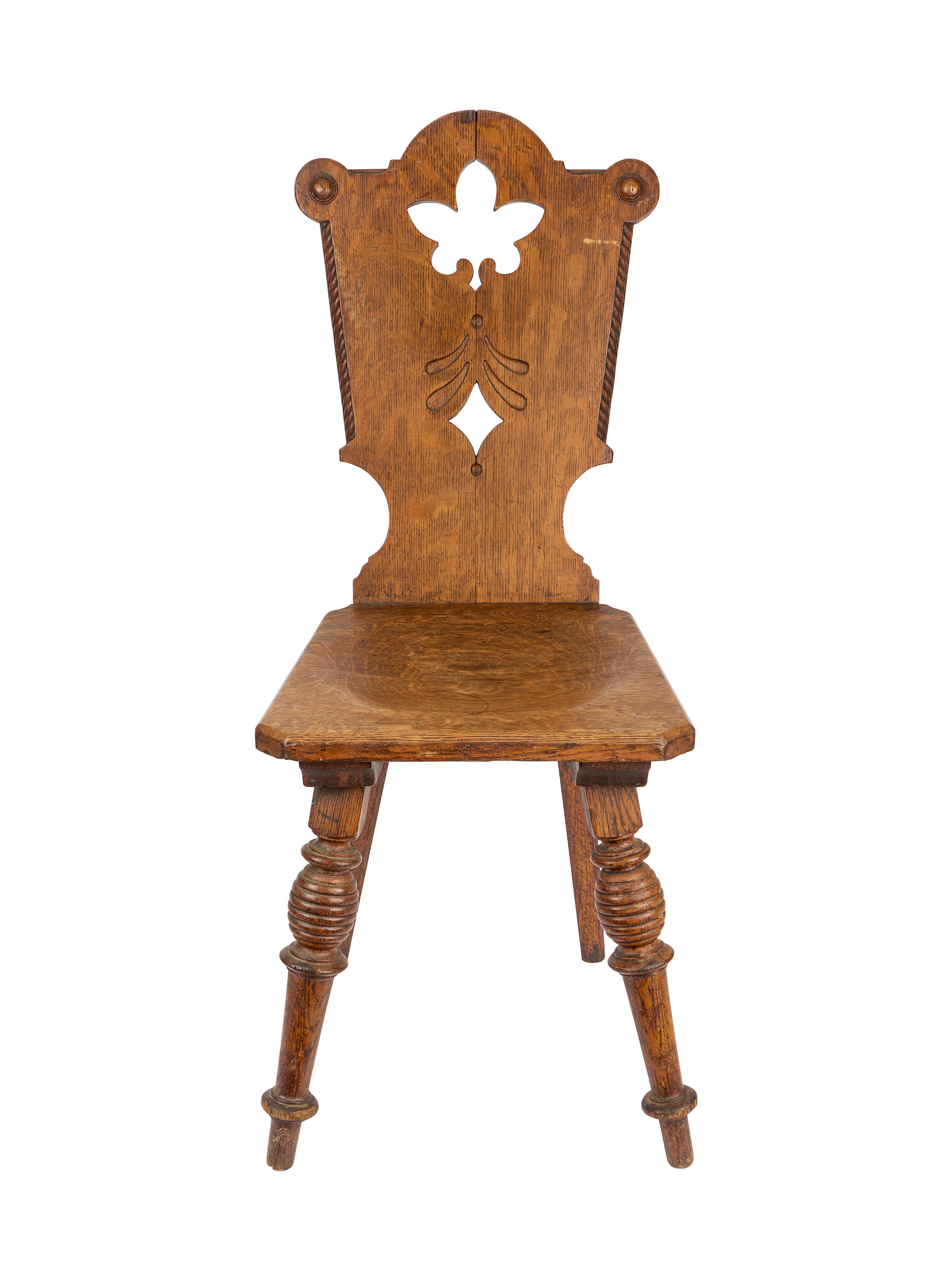 Vintage 1900 Tyrolean Carved Chair Six Weston Table