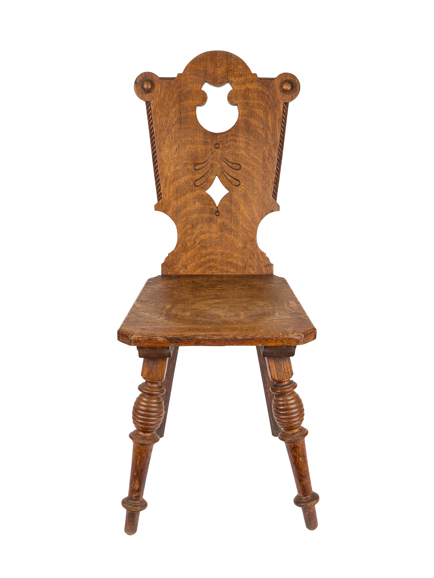 Vintage 1900 Tyrolean Carved Chair Two Weston Table