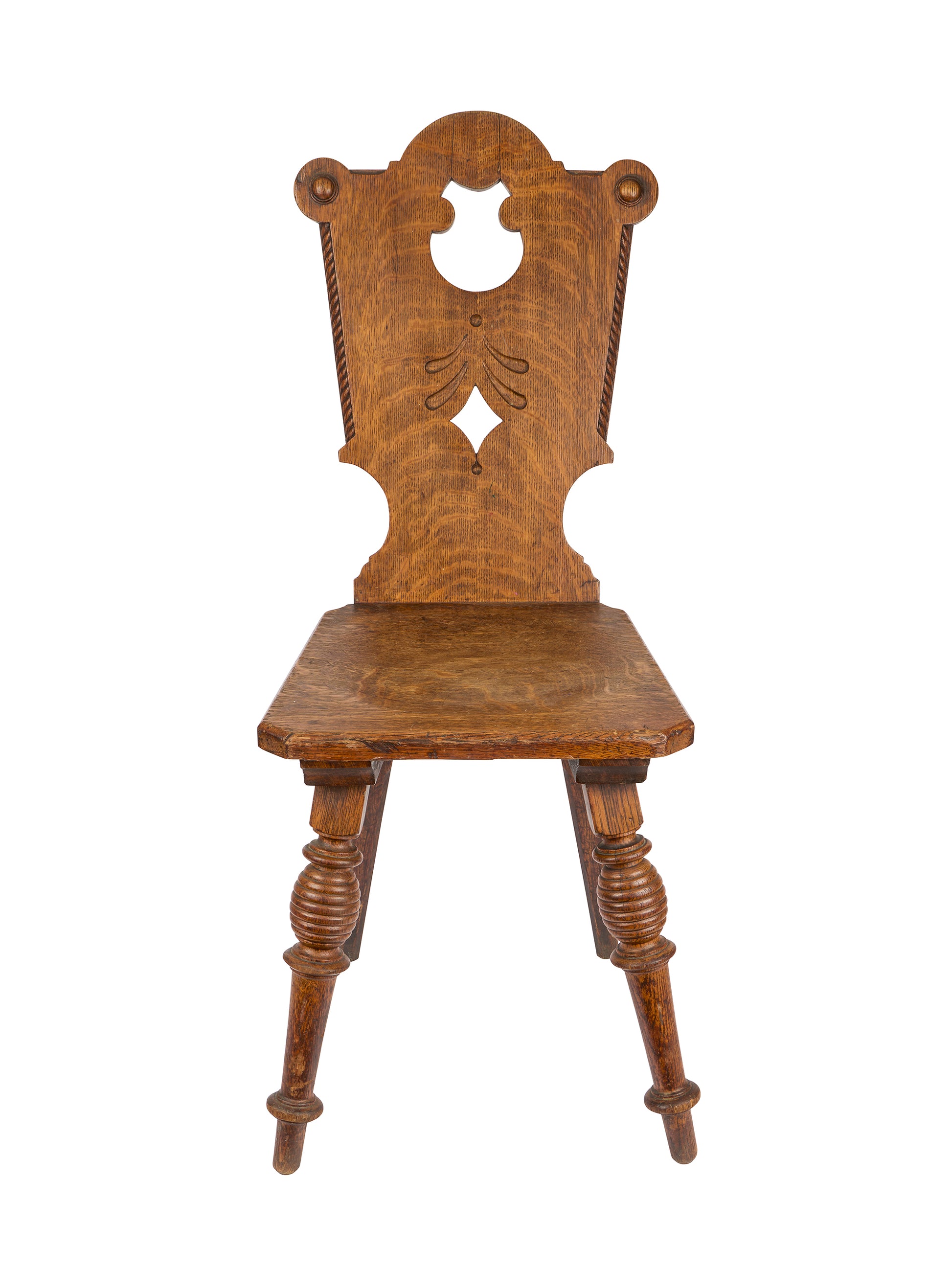Vintage 1900 Tyrolean Carved Chair Two Weston Table