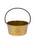 Vintage 1900s Brass Jam Pot with Steel Hoop Handle Weston Table