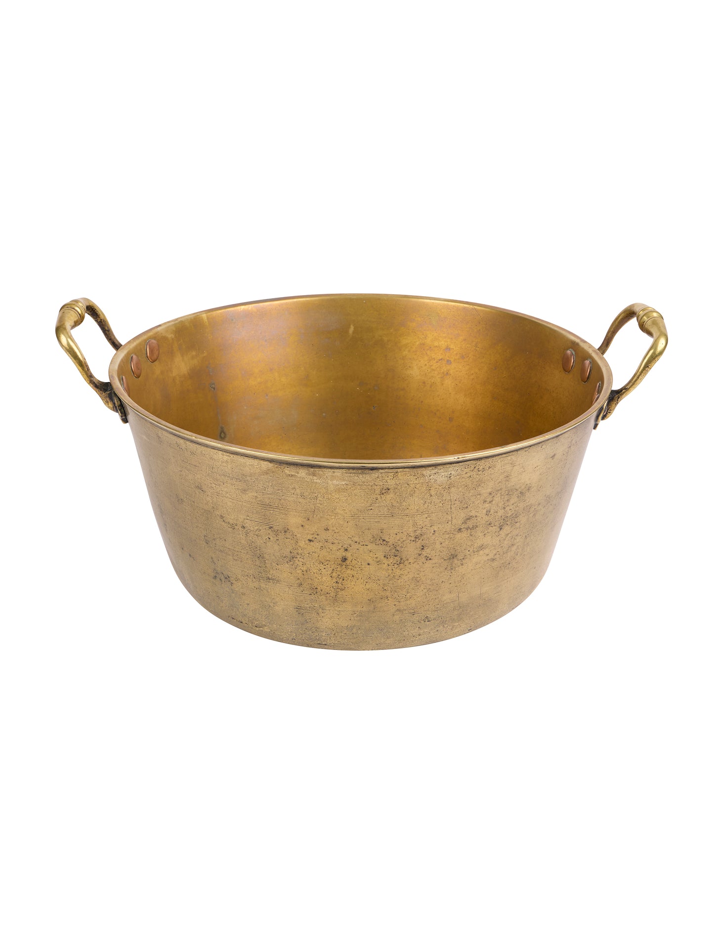 Vintage 1900s English Brass Handled Large Pot Weston Table