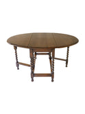 Vintage 1900s English Barley Twist Gate Leg Table Weston Table