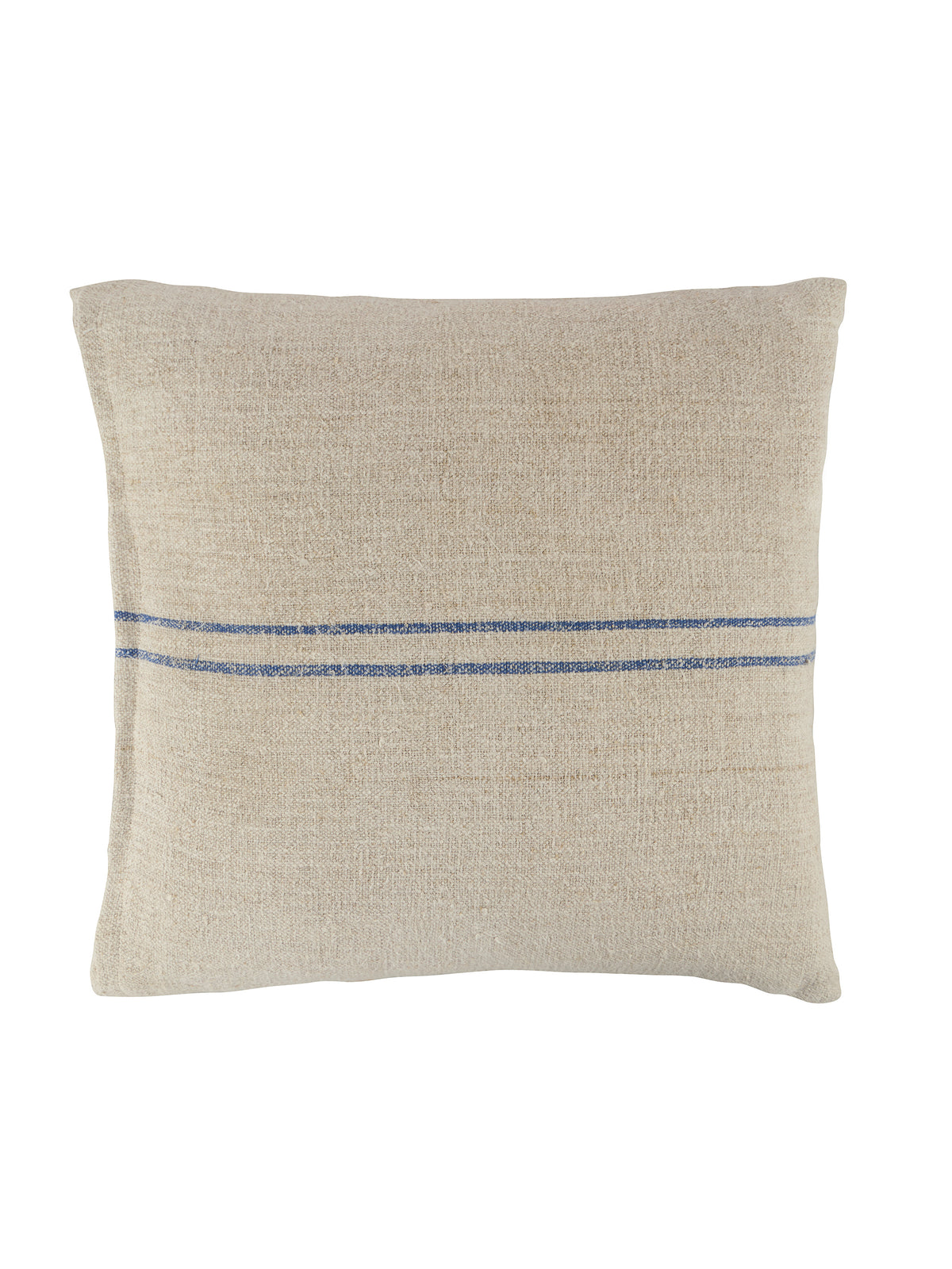 Vintage 1900s Flax Linen Thin Blue Striped Pillow Weston Table