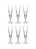 Vintage 1900s French Crystal Champagne Flutes Set of Six Weston Table