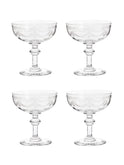 Vintage 1900s French Etched Cocktail Coupes Set of Four Weston Table