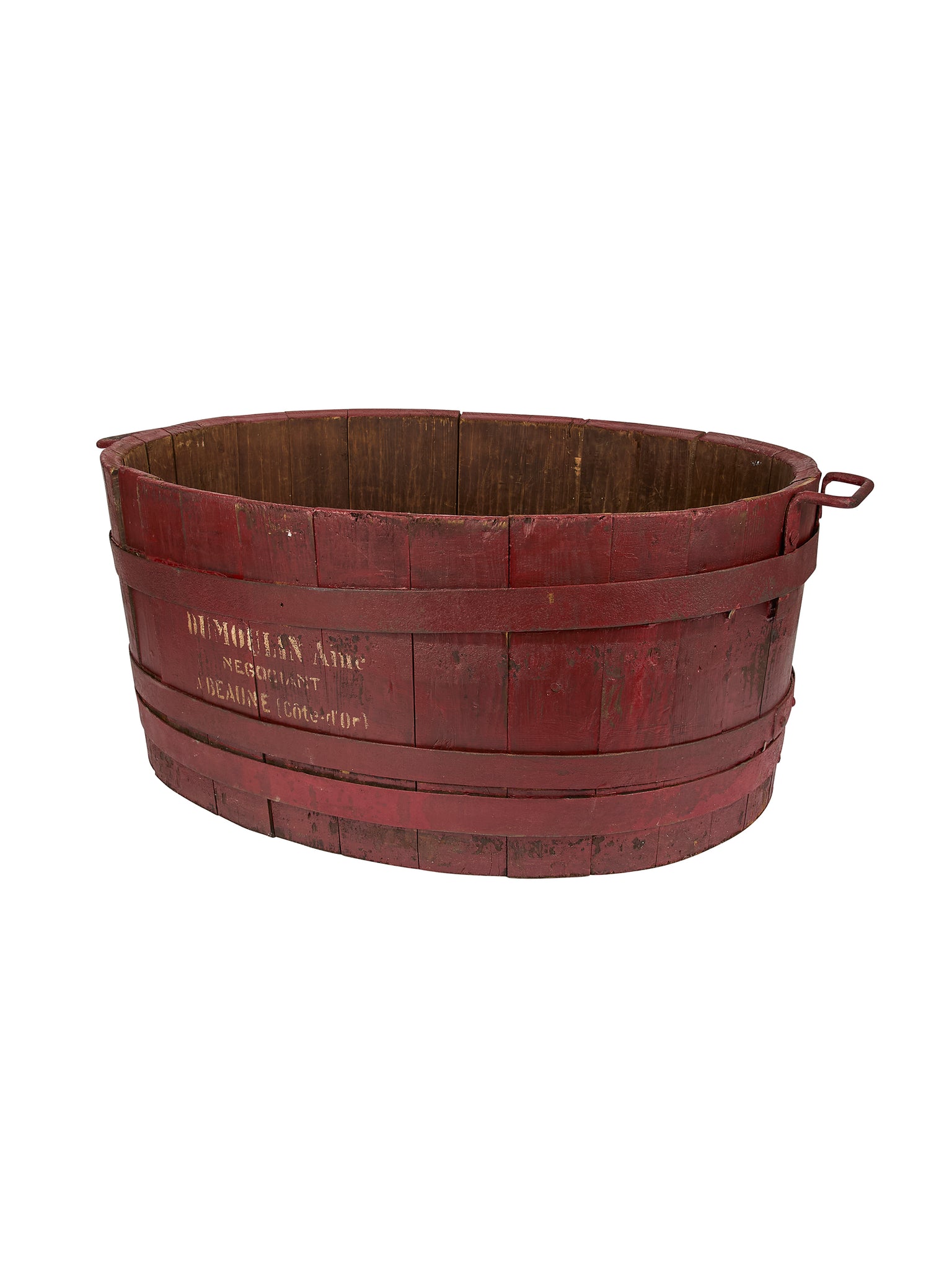 Vintage 1900s French Grape Harvesting Oak Stave Bucket Weston Table