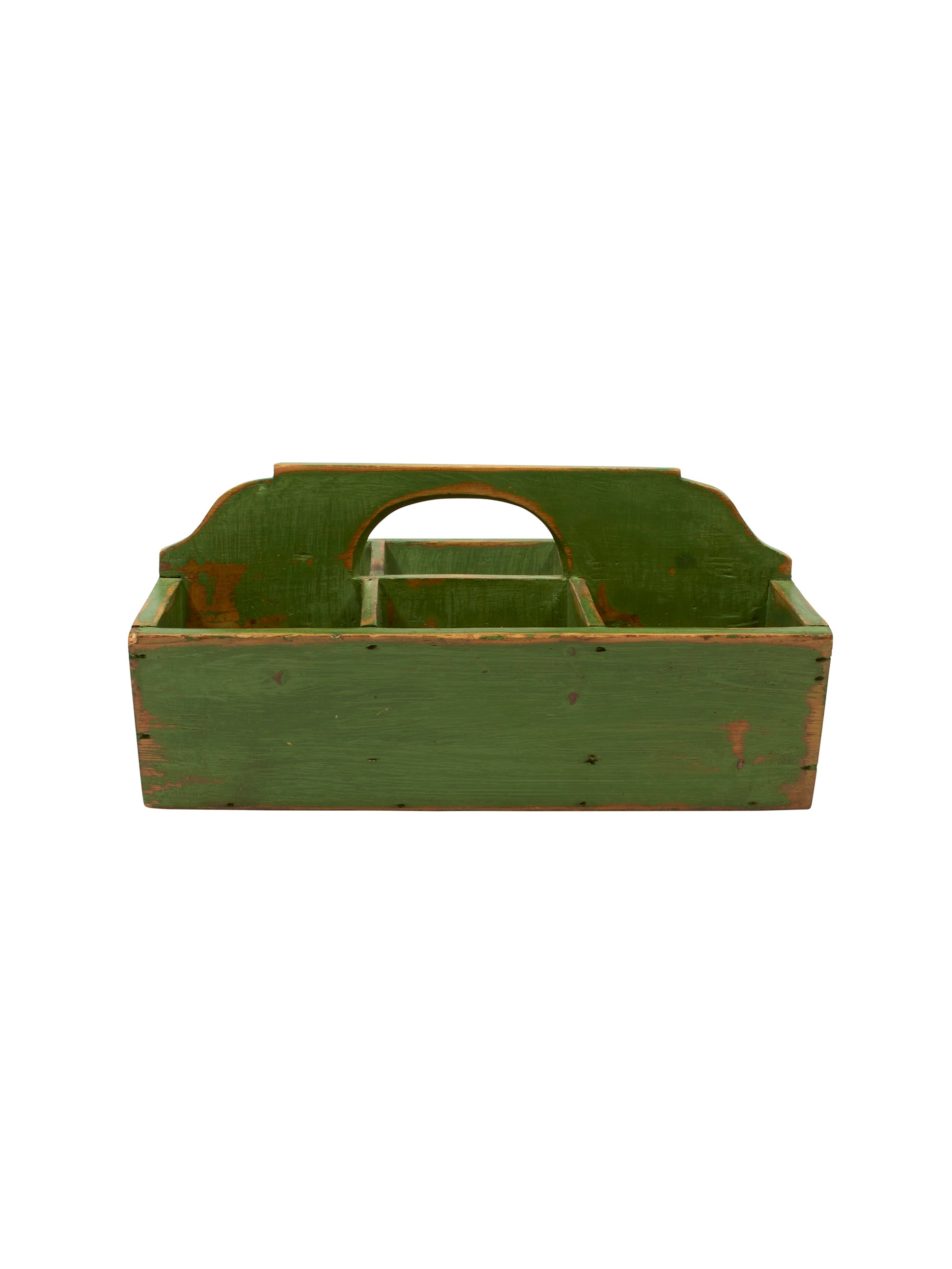 Vintage 1900s French Green Divided Garden Caddy Weston Table