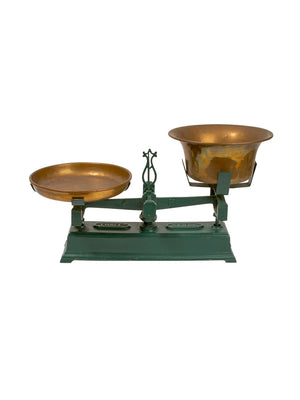  Vintage 1900s French Green Iron and Brass Force Scale Weston Table 