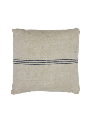  Vintage 1900s Linen Indigo Stripe XL Grain Sack Pillow Weston Table 
