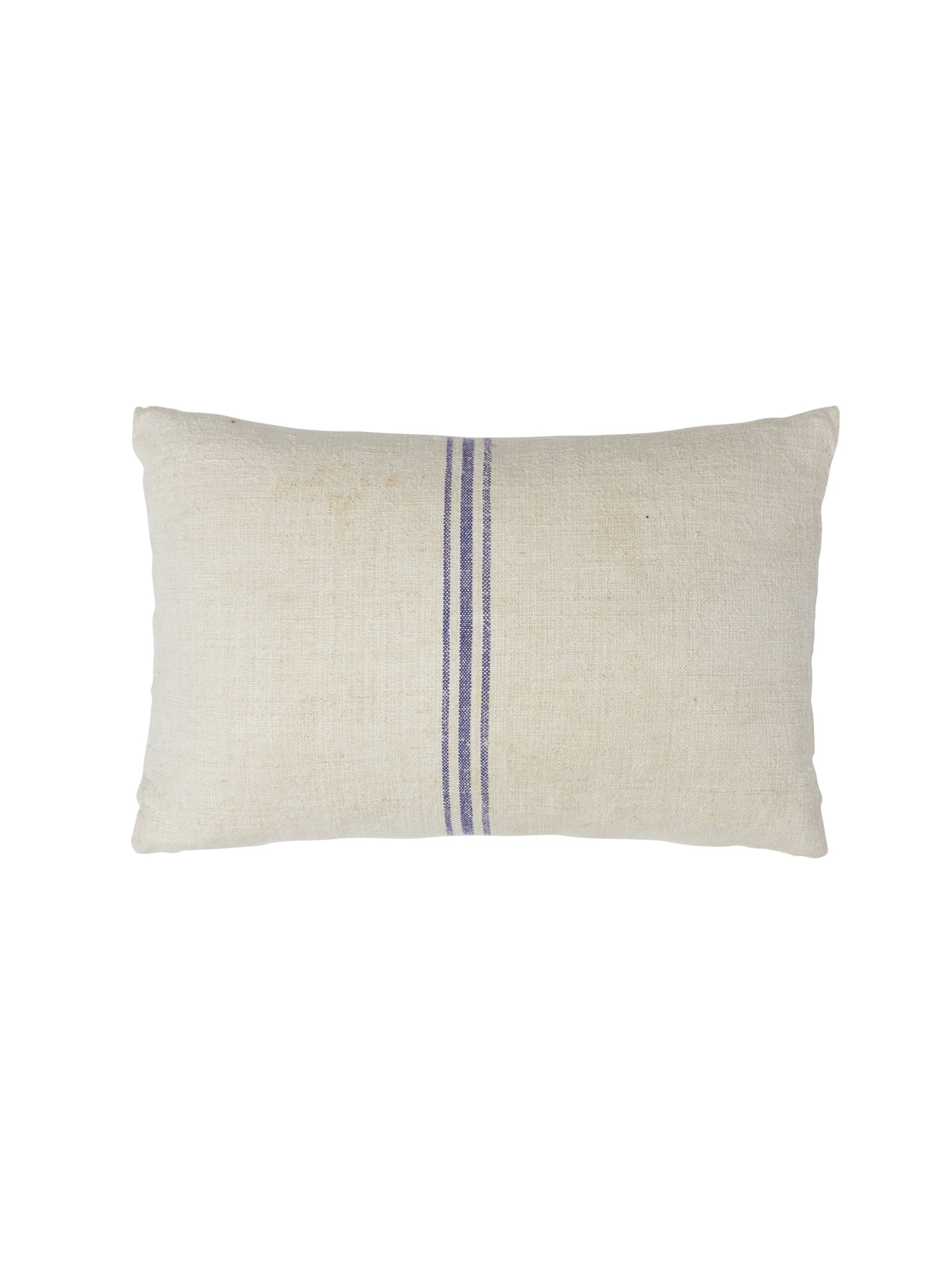 Vintage 1900s Linen Blue Stripe Grain Sack Long Pillow Weston Table