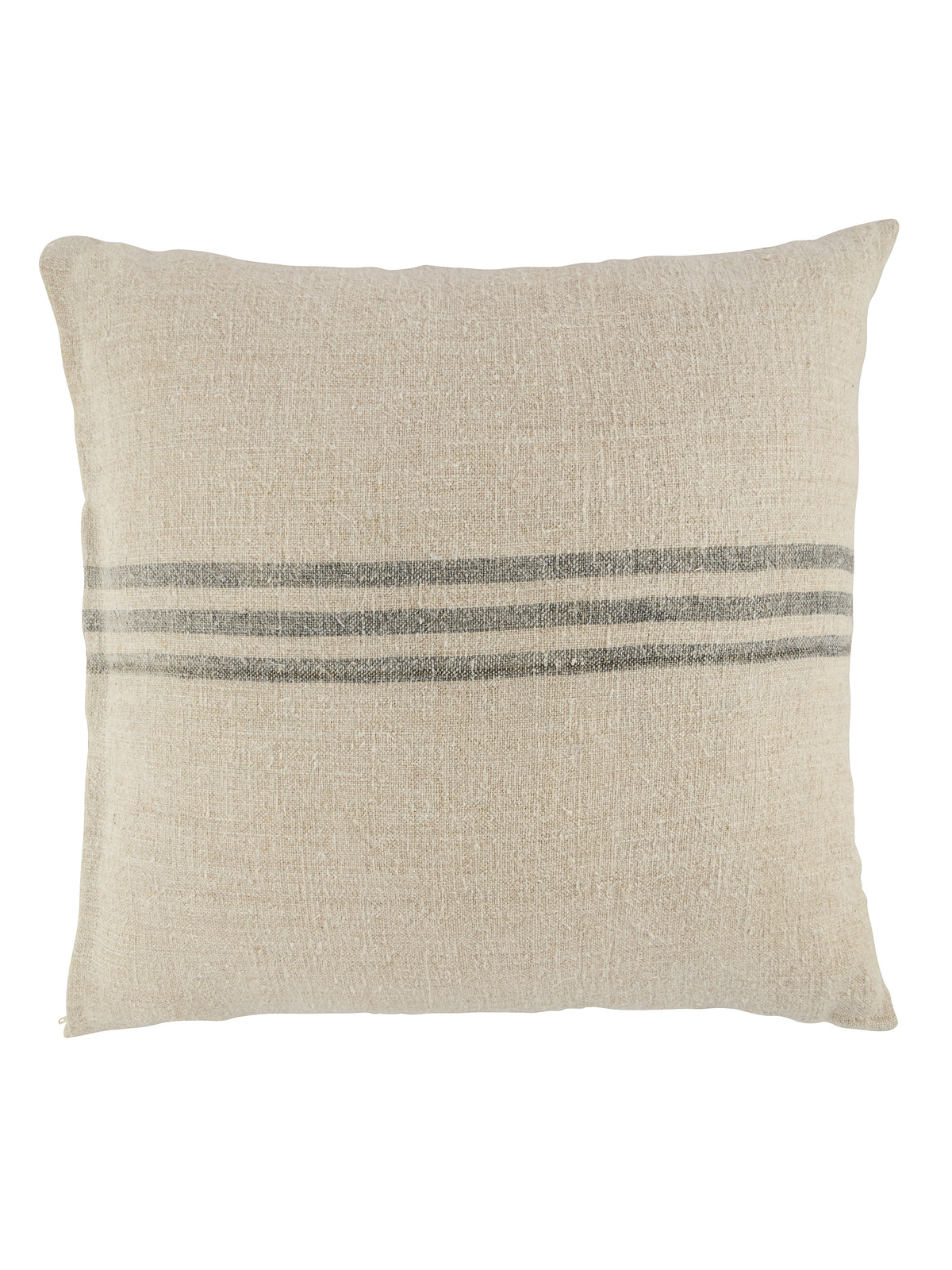 Vintage 1900s Linen Grey Striped Pillow Weston Table
