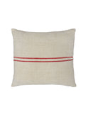 Vintage 1900s Linen Red Stripe Grain Sack Pillow Weston Table