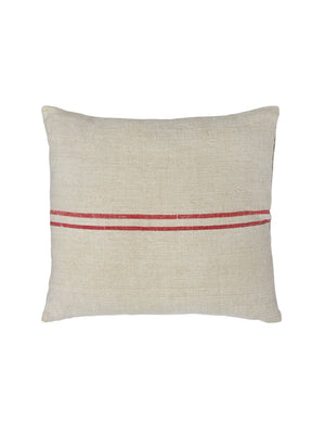  Vintage 1900s Linen Red Stripe Grain Sack Pillow Weston Table 