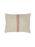 Vintage 1900s Linen Two Stripe Red Rectangular Pillow Weston Table