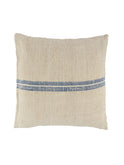 Vintage 1900s Linen Thick Blue Striped Pillow Weston Table