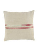 Vintage 1900s Linen Thin Double Red Striped Pillow Weston Table