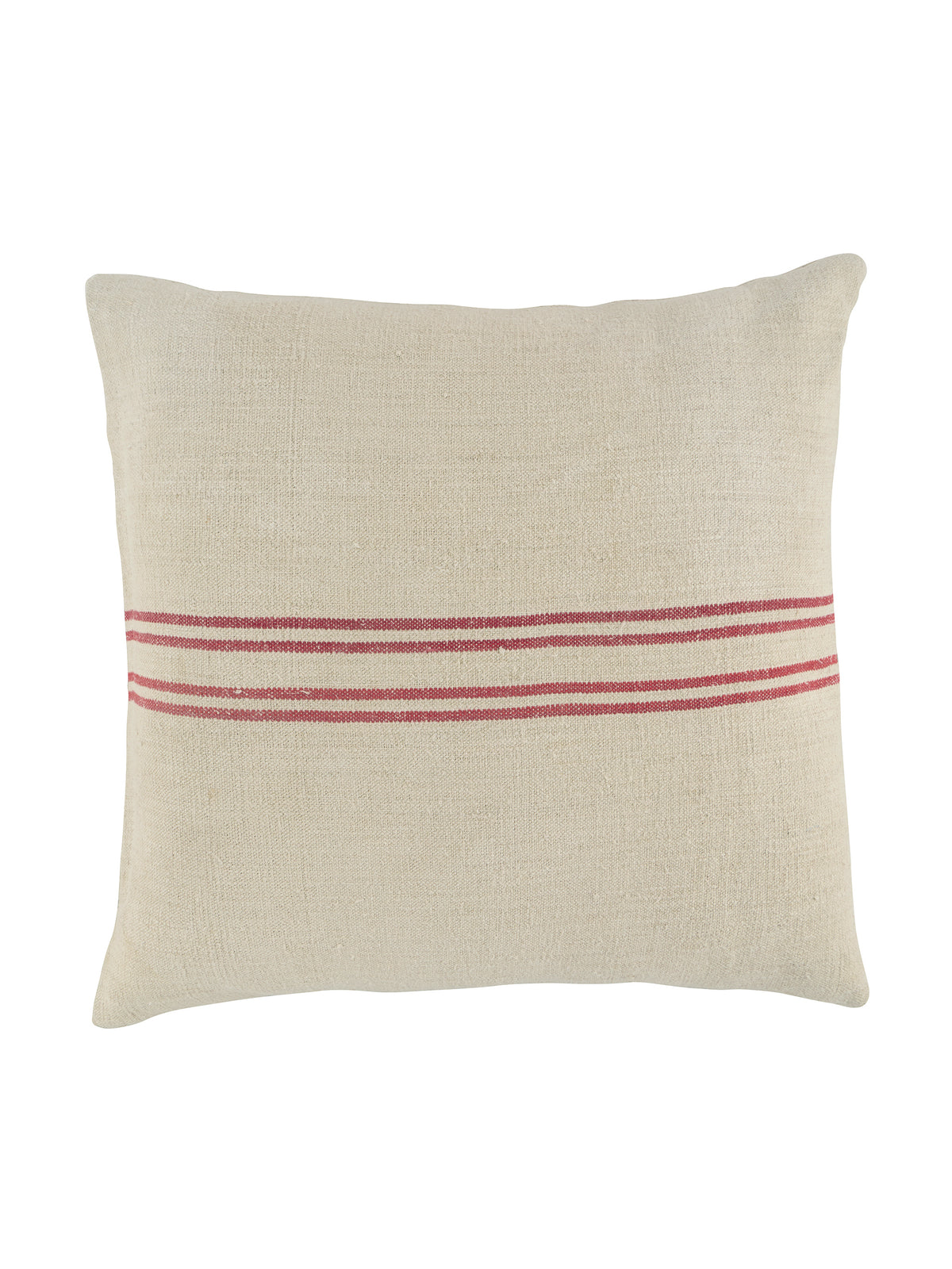 Vintage 1900s Linen Thin Double Red Striped Pillow Weston Table