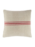 Vintage 1890s Linen Three Red Striped Pillow