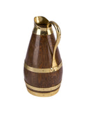 Vintage 1900s Small Brass Coopered Wood Cider Jug Weston Table