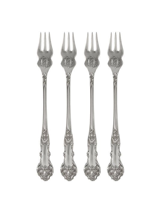 Vintage 1906 Charter Oak Silver Plate Oyster Forks Set of Four Weston Table
