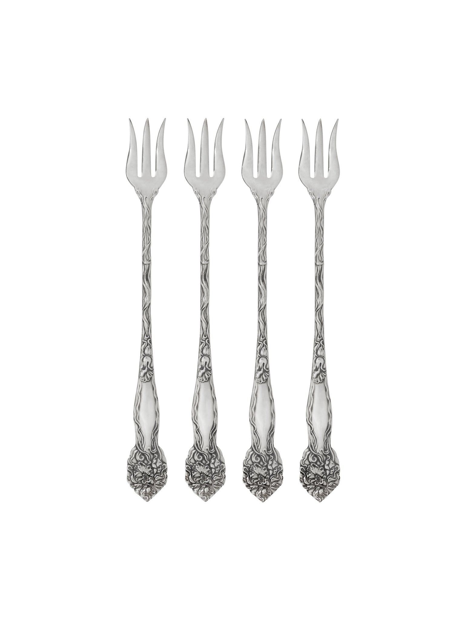 Vintage 1907 Daffodil Trident Oyster Forks Set of Four Weston Table