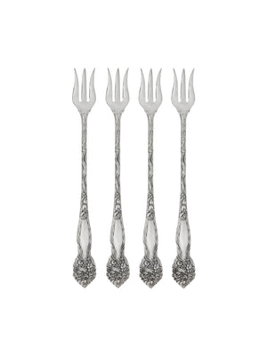  Vintage 1907 Daffodil Trident Oyster Forks Set of Four Weston Table 